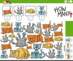 how many cartoon cats animal characters counting game vector