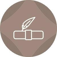 Quill pen with scroll Vector Icon