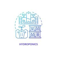 2D gradient hydroponics icon representing vertical farming concept, isolated vector, thin line illustration. vector