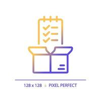 Pixel perfect gradient quality control icon, isolated vector, product management thin line illustration. vector