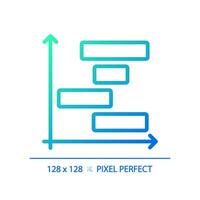 Gantt chart gradient linear vector icon. Project timeline. Task management. Schedule planning. Process improvement. Thin line color symbol. Modern style pictogram. Vector isolated outline drawing