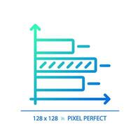 Horizontal bar chart gradient linear vector icon. Comparing products. Marketing analysis. Data analytics. Thin line color symbol. Modern style pictogram. Vector isolated outline drawing