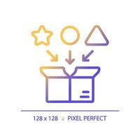 Pixel perfect gradient iteration icon, isolated vector, product management thin line illustration. vector