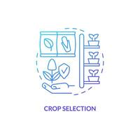2D gradient crop selection icon representing vertical farming and hydroponics concept, isolated vector, thin line illustration. vector