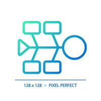 Fishbone diagram gradient linear vector icon. Root cause analysis. Cause and effect. Quality control. Problem solving. Thin line color symbol. Modern style pictogram. Vector isolated outline drawing