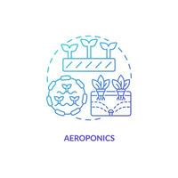 2D gradient aeroponics icon representing vertical farming and hydroponics concept, isolated vector, thin line illustration. vector