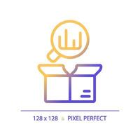 Pixel perfect gradient analytics icon, isolated vector, product management thin line illustration. vector