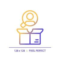 Pixel perfect gradient customer focus icon, isolated vector, product management thin line illustration. vector