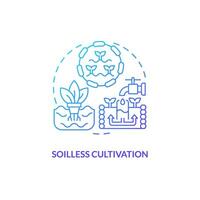 2D gradient soilless cultivation icon representing vertical farming and hydroponics concept, isolated vector, thin line illustration. vector