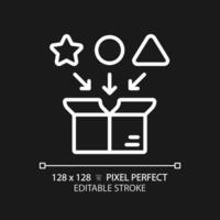 Pixel perfect editable white iteration icon, isolated vector, product management thin line illustration. vector