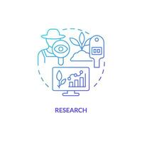 2D gradient research icon representing vertical farming and hydroponics concept, isolated vector, thin line illustration. vector