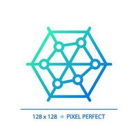 Radar chart gradient linear vector icon. Spider diagram. Competitor analysis. Performance review. Gap analysis. Thin line color symbol. Modern style pictogram. Vector isolated outline drawing