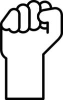 Hand grip line art. Hand fist or clenched fist hand outline illustration. vector