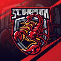 diseño de logotipo de mascota scorpion esport vector