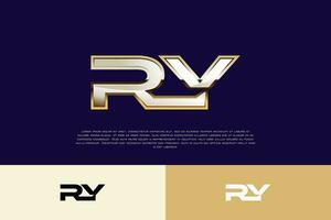 RY Initial Modern Luxury Logo Template for Business vector