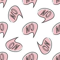 Doodle-style No word text on talk shape seamless pattern. Doodle Speech Bubble. Vector illustration.