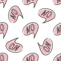 Doodle-style No word text on talk shape seamless pattern. Doodle Speech Bubble. Vector illustration.