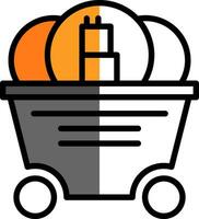 Mine cart Vector Icon Design