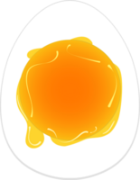 Boil egg soft runny yolk wet breakfast clipart gradient design illustration png