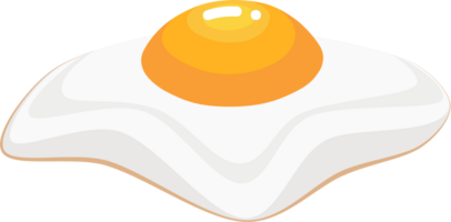Fried egg one breakfast clipart gradient side view design illustration png