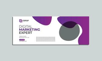 marketing agency social media cover banner design. corporate business creative social media cover banner post template vector
