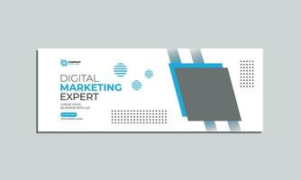 marketing agency social media cover banner design. corporate business creative social media cover banner post template vector