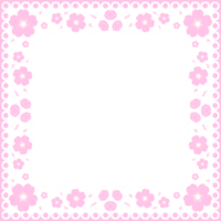 Cadre frontière carré pour qr code analyse Cerise fleur mignonne rose png