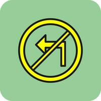 No Turn Left Vector Icon Design