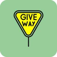 Give Way Vector Icon Design