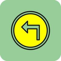 Turn Left Vector Icon Design