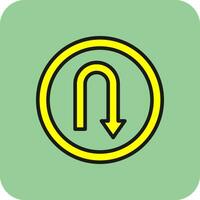 U Turn Vector Icon Design