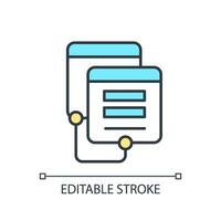 Editable application programming interface icon representing data democratization, isolated vector, thin line illustration. vector