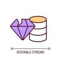 Editable data quality and accuracy icon representing data democratization, isolated vector, thin line illustration. vector