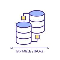 Editable develop policies icon representing data democratization, isolated vector, thin line illustration. vector