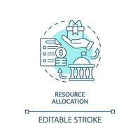 Editable resource allocation blue icon concept, isolated vector, lobbying government thin line illustration. vector