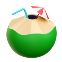 Coconut Drink 3d Icon Illustrations png