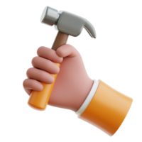 Hand With Hammer 3d Icon Illustrations png