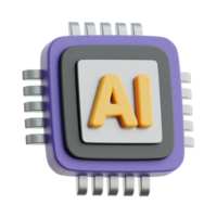 AI Chip 3d Icon Illustrations png