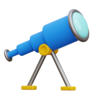 télescope 3d icône illustration png