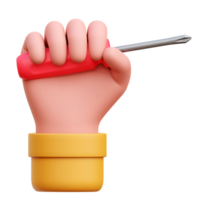 Hand With Screwdriver 3d Icon Illustrations png