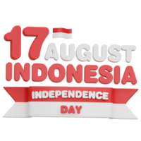 Indonesia Independence Day 3d Icon Illustrations png