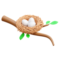 Bird Nest 3d Icon Illustrations png