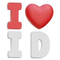 I Love Indonesia 3d Icon Illustrations png