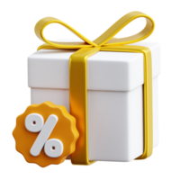 korting geschenk doos 3d icoon illustraties png