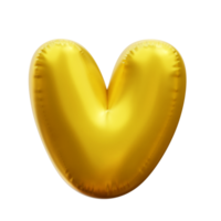 alfabet v 3d ballon png