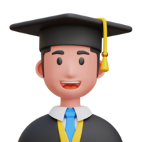 graduado estudiante 3d icono ilustración png