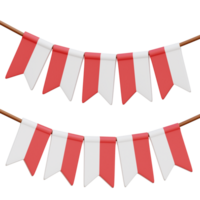 Indonesia Flag Garland 3d Icon Illustrations png