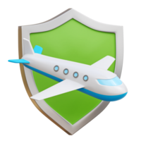 vuelo seguro 3d icono ilustraciones png