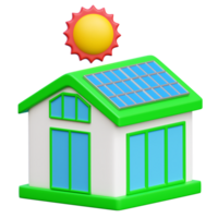 solar casa 3d ícone ilustrações png