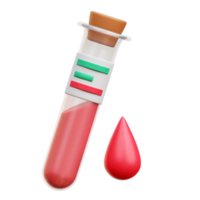 sangue teste 3d ícone ilustração png